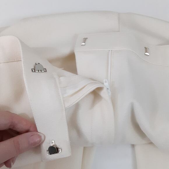 Norton Mccnaughton High Waisted Straight Leg Trousers White Dress Pants Size 10 - Picture 6 of 11